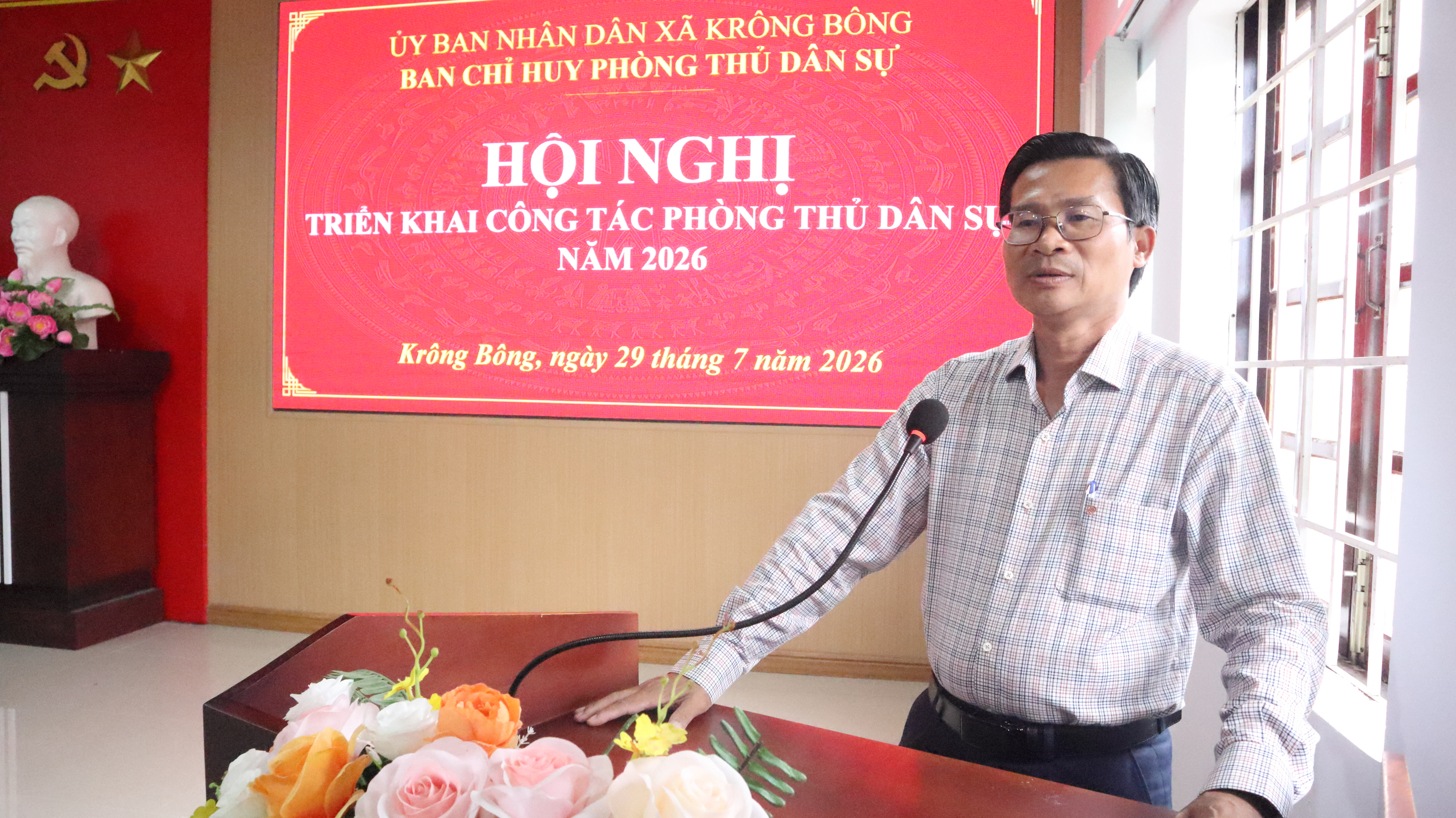 BAN CHỈ HUY PHÒNG THỦ DÂN SỰ XÃ KRÔNG BÔNG HỘI NGHỊ TRIỂN KHAI NHIỆM VỤ NĂM 2026